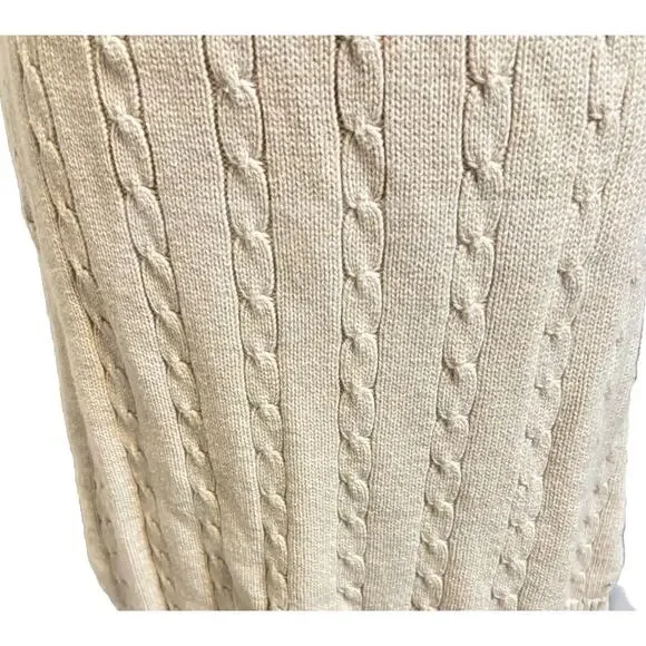Athleta Womans Medium Cable Knit Sweater Dress Classic Retro Casual Academia - Picture 2 of 10